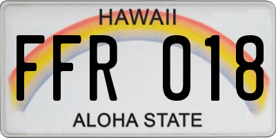 HI license plate FFR018