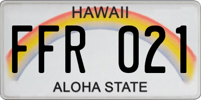 HI license plate FFR021