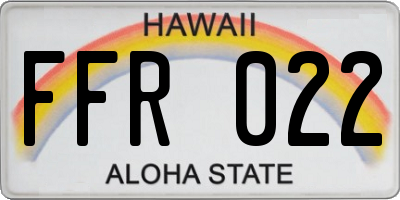 HI license plate FFR022