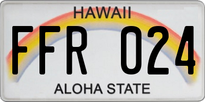 HI license plate FFR024
