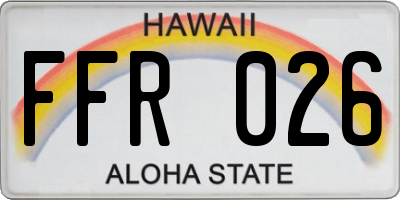 HI license plate FFR026