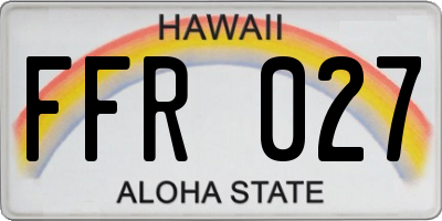 HI license plate FFR027