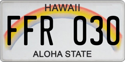 HI license plate FFR030