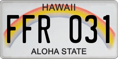 HI license plate FFR031