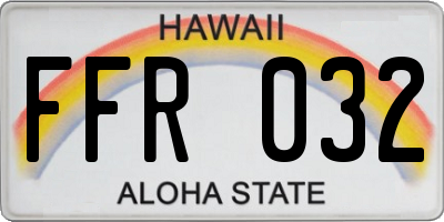HI license plate FFR032