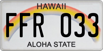 HI license plate FFR033