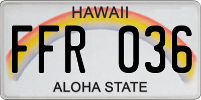 HI license plate FFR036