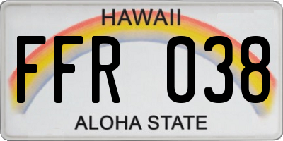 HI license plate FFR038