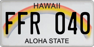 HI license plate FFR040