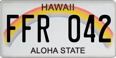 HI license plate FFR042