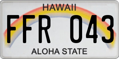 HI license plate FFR043