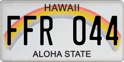 HI license plate FFR044