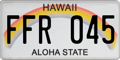 HI license plate FFR045