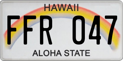 HI license plate FFR047