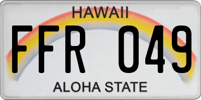 HI license plate FFR049