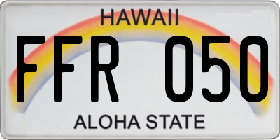 HI license plate FFR050