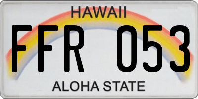 HI license plate FFR053