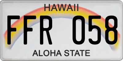 HI license plate FFR058