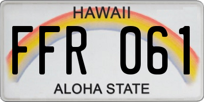 HI license plate FFR061