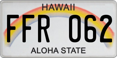 HI license plate FFR062