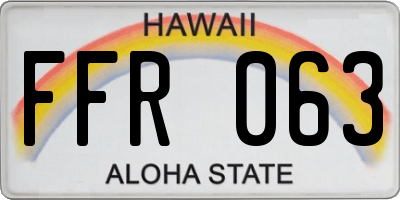 HI license plate FFR063