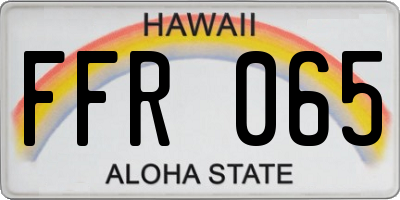 HI license plate FFR065