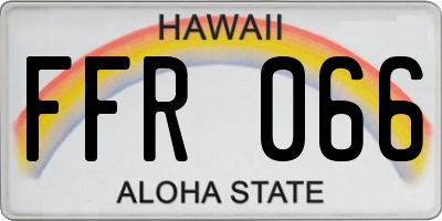 HI license plate FFR066