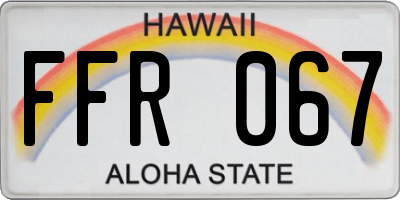 HI license plate FFR067