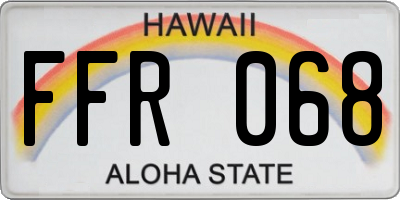 HI license plate FFR068