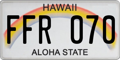 HI license plate FFR070