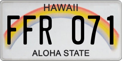 HI license plate FFR071