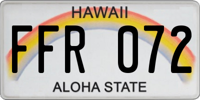 HI license plate FFR072