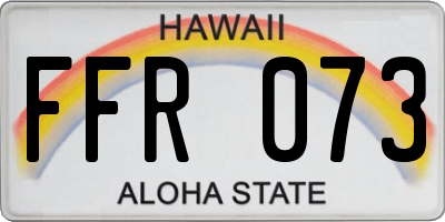HI license plate FFR073