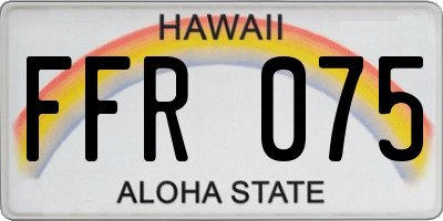 HI license plate FFR075