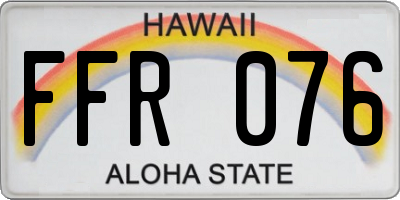 HI license plate FFR076