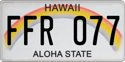 HI license plate FFR077