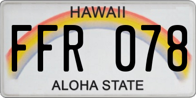 HI license plate FFR078