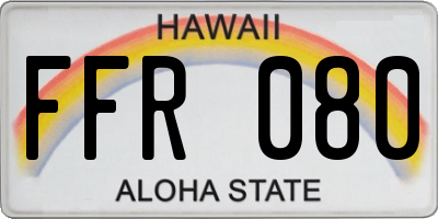 HI license plate FFR080