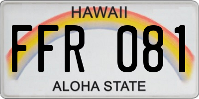 HI license plate FFR081