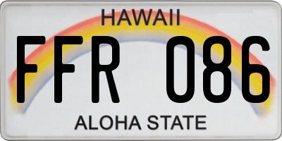 HI license plate FFR086