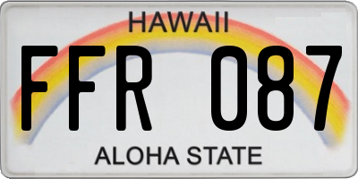 HI license plate FFR087