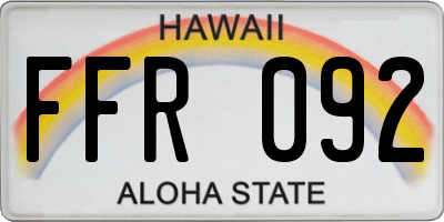 HI license plate FFR092