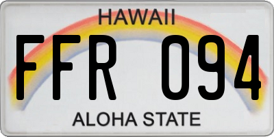HI license plate FFR094