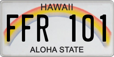 HI license plate FFR101