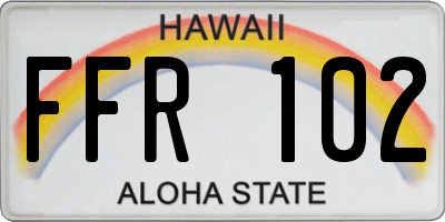 HI license plate FFR102