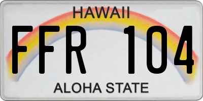 HI license plate FFR104