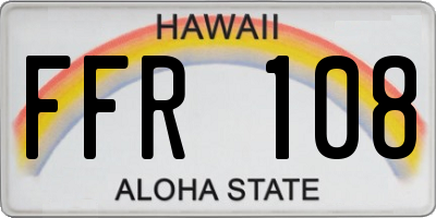 HI license plate FFR108