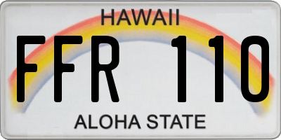 HI license plate FFR110