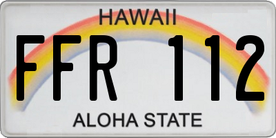 HI license plate FFR112
