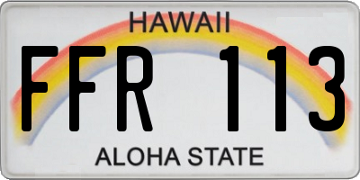 HI license plate FFR113